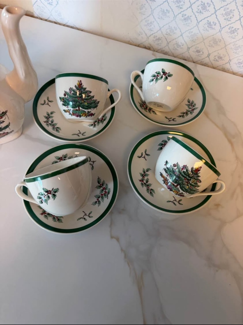 Spode Christmas Tree Teacup & Saucer Set